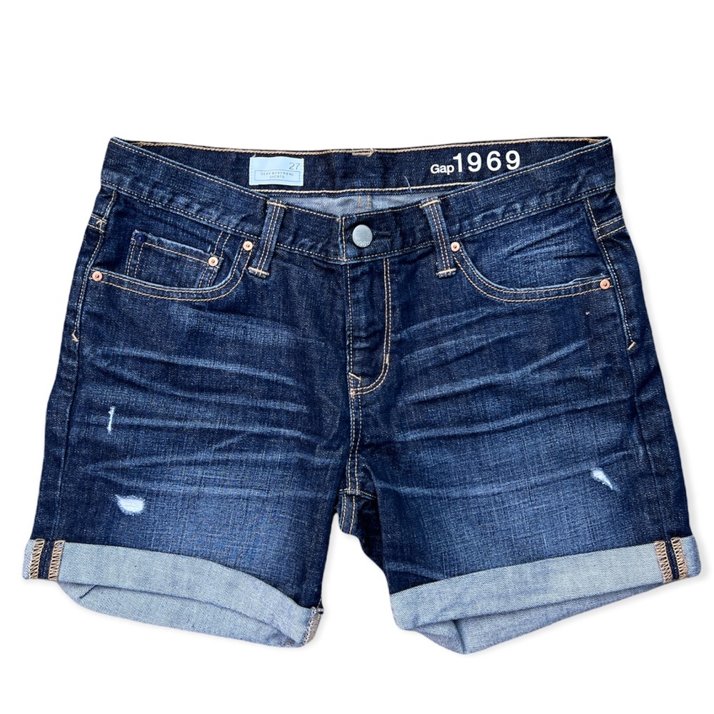 Gap 1969 size 27 roll up jean shorts mid length nwot